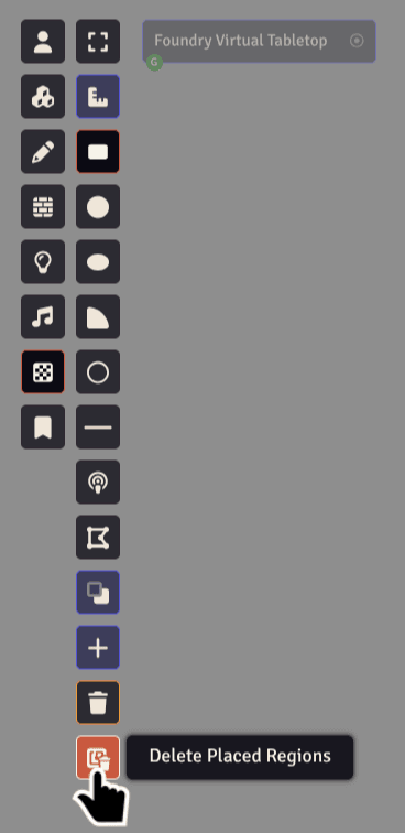 Delete Placed Regions button