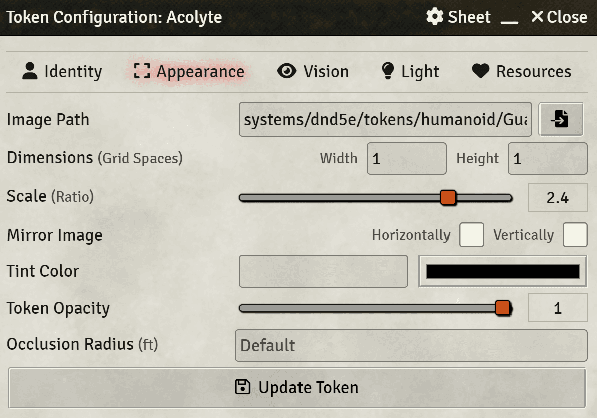 Occlusion Radius settings