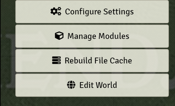 Rebuild Cache button
