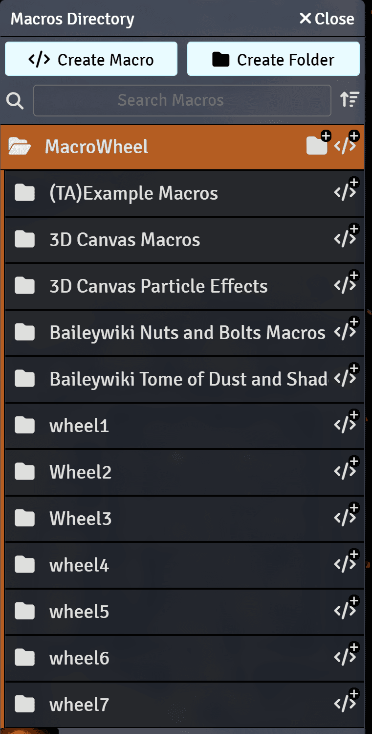 A sample setup of folders and subfolders