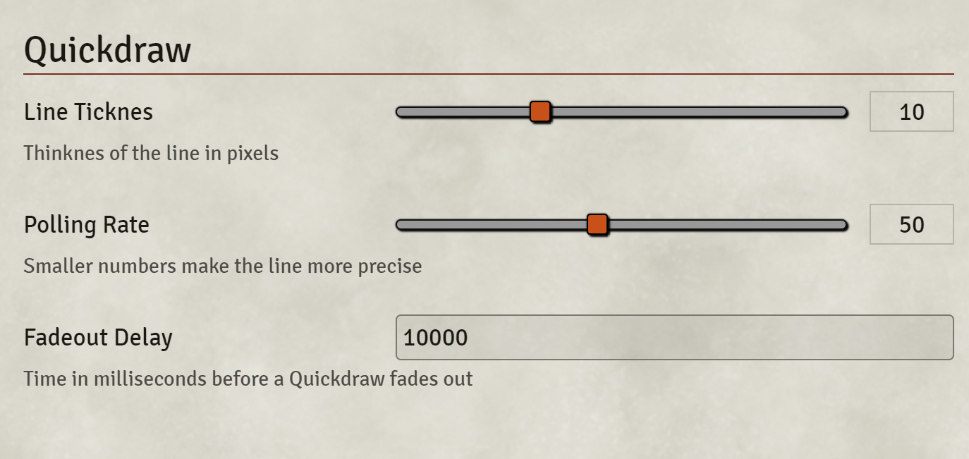 Quickdraw Settings