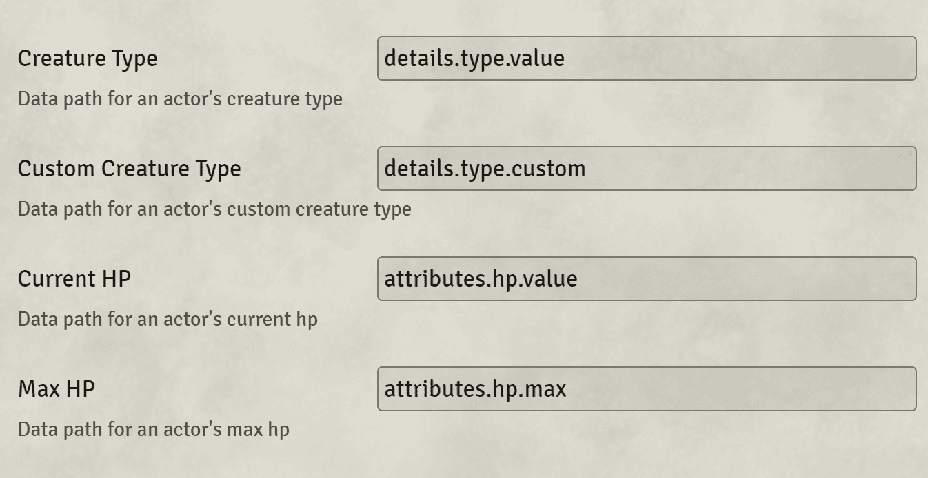 Data Path settings