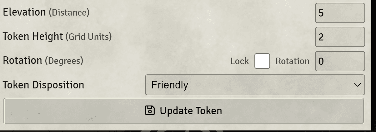 Token height input in token settings